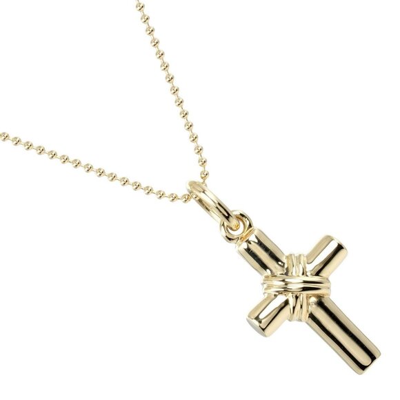 Tiffany & Co. Jewelry - TIFFANY&Co. Signature cross Necklace K18 yellow gold 6.7g Women